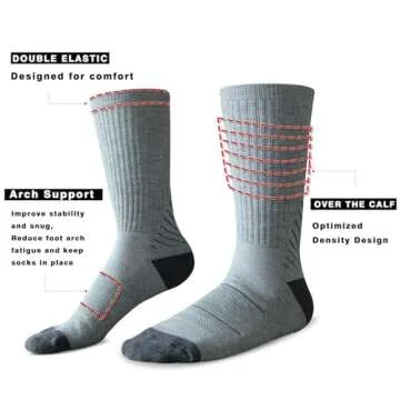 COOVAN Mens Thick Cushioned Athletic Crew Socks 6 Pairs