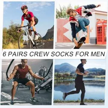 COOVAN Mens Thick Cushioned Athletic Crew Socks 6 Pairs