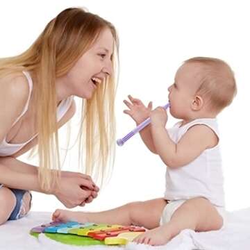 Chuya 6 Pack Hollow Teether Tube, Silicone Tubes Baby Teether Toys,Chew Straws Toy for 3-12 Months Babies Molars,Teething Relief,BPA Free/Freezable,Dishwasher Safe,Easy to Clean