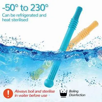 Chuya 6 Pack Hollow Teether Tube, Silicone Tubes Baby Teether Toys,Chew Straws Toy for 3-12 Months Babies Molars,Teething Relief,BPA Free/Freezable,Dishwasher Safe,Easy to Clean