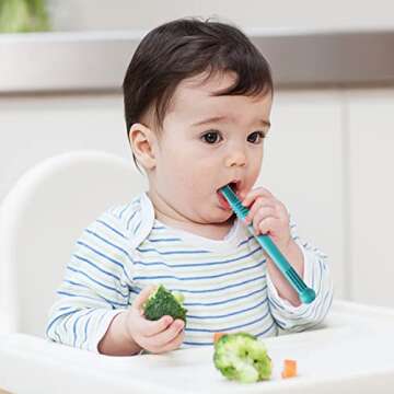 Chuya 6 Pack Hollow Teether Tube, Silicone Tubes Baby Teether Toys,Chew Straws Toy for 3-12 Months Babies Molars,Teething Relief,BPA Free/Freezable,Dishwasher Safe,Easy to Clean