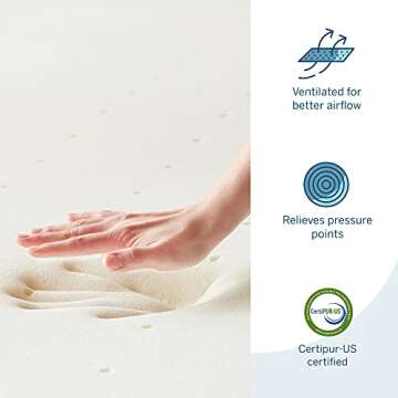 LUCID 2 Inch Traditional Foam Mattress Topper Full Comfort