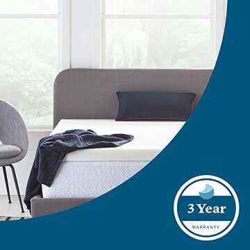 LUCID 2 Inch Traditional Foam Mattress Topper Full Comfort