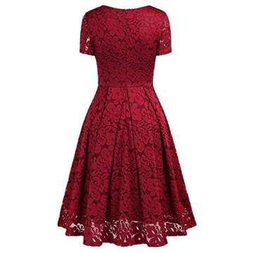 MISSMAY Women's Floral Lace Cocktail Dress Elegant Fit