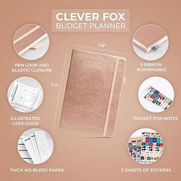 Clever Fox Budget Planner - Expense Tracker Notebook. Monthly Budgeting Organizer, Finance Logbook &...