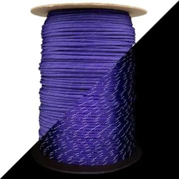 Reflective 550lb Paracord – 7 Strand Type III Nylon Parachute Cord for Hiking, Camping, and Fishing – 30+ Colors and 6 Length Options