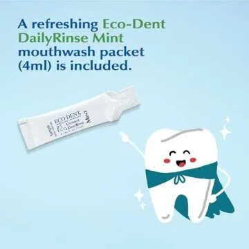 Eco-Dent ExtraBrite Baking Soda Tooth Powder, Mint – SLS & Fluoride-Free Toothpaste Powder with Oxidizing Calcium Peroxide, Whitening Toothpaste Alternative + DailyRinse Single-Use Pack