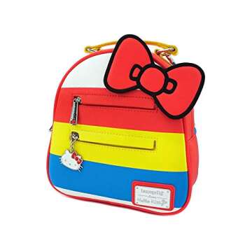 Loungefly Hello Kitty 45th Anniversary Stripes Convertible Mini Backpack