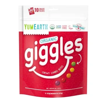 YumEarth Organic Giggles Chewy Candy - Allergy Friendly and Fruity Snack Packs - Pack of 10