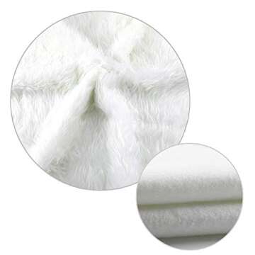 Konsait Plush Christmas Tree Skirt - Round Snow White Xmas Tree Mat Base Cover for Holiday Home Decorations, 31Inch/78CM