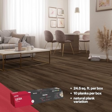 Lucida MaxCore PRO Vinyl Flooring | DIY Interlocking Planks | 10-Pack