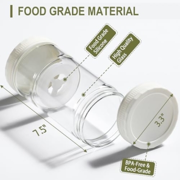 LANDNEOO 35oz Glass Pickle Jar with Strainer for Easy Retrieval