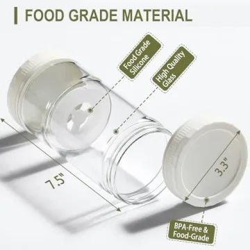 LANDNEOO 35oz Glass Pickle Jar with Strainer for Easy Retrieval