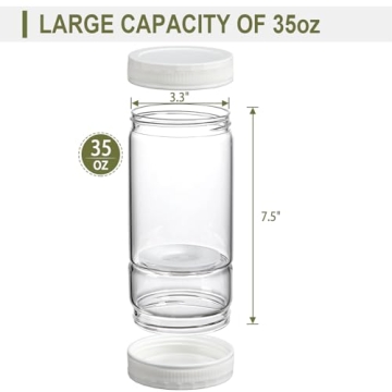 LANDNEOO 35oz Glass Pickle Jar with Strainer for Easy Retrieval