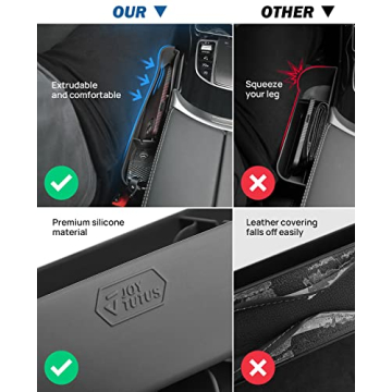 JOYTUTUS Car Seat Gap Filler - Silicone Organizer 2 Pack