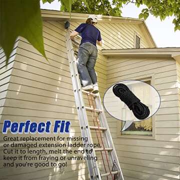ChangTa AC30-2 Extension Ladder Rope Replacement, Compatible with Wernerr Extension Ladders, Up to 40 Foot with Single Pulley