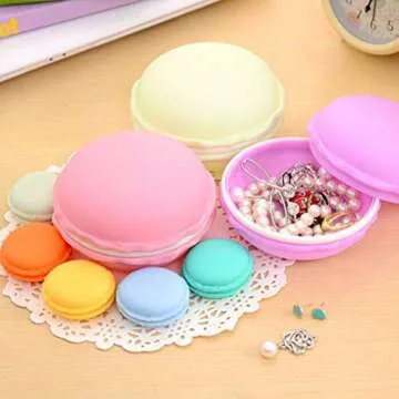 TOYANDONA Mini Ring Case Macaron Plastic Storage Box Portable Jewelry Boxes Small Macaron Containers Organizer Holder 12pcs