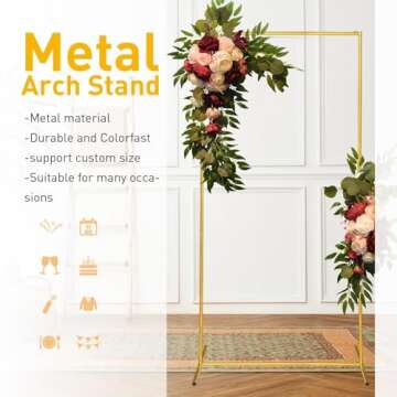 WORFEI Metal Wedding Arch Durable Backdrop Stand for Events