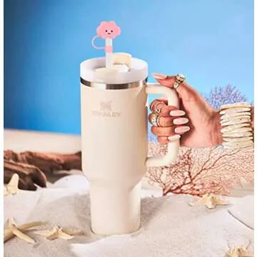 10mm Straw Cover, 3pcs Covers Cap for Stanley Cup 40 oz 30 Food Grade Silicone Cute Large Cloud Topper Tips Cover Protector Plugs Tumblers Accessories