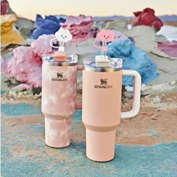 10mm Straw Cover, 3pcs Covers Cap for Stanley Cup 40 oz 30 Food Grade Silicone Cute Large Cloud Topper Tips Cover Protector Plugs Tumblers Accessories