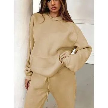 PAODIKUAI Women 2 Piece Hoodie Sweatsuits Set - Comfort & Style