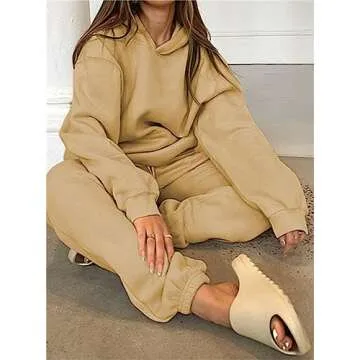 PAODIKUAI Women 2 Piece Hoodie Sweatsuits Set - Comfort & Style
