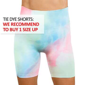 MAXXIM Womens Tie Dye Biker Shorts High Waisted Seamless Scrunch for Gym Workout Yoga Running Green Sherbet Small