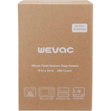 Wevac Vacuum Sealer Bags 200 Count BPA Free 6x10