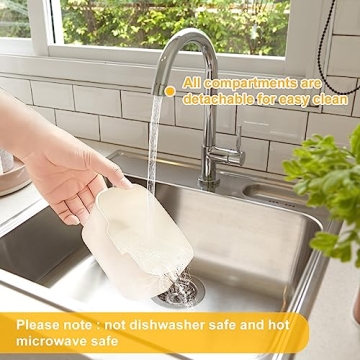 Divided Serving Tray with Lid and Handle, Snack Tray with Lid, Veggie Tray Fruit Tray, Snackle Box Charcuterie Container, Plastic Food Storage Organizer for Snack, Veggie, Candy, Nut, Picnic (1)