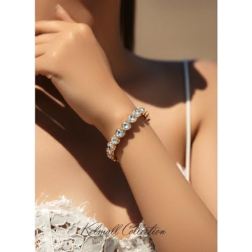 KELMALL Sparkle Elegant Heart-Shaped Rhinestone Bracelet