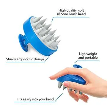 Nizoral Hair Shampoo Brush with Soft Silicone Scalp Massager Brush Head, for All Hair Types, Deep Cleanses Scalp and Removes Dead Flaky Skin and Residue