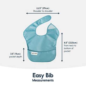 Tiny Twinkle Mess-Proof Baby Bib - Waterproof Bib for Baby Boy or Girl - Machine Washable - Adjustable Closure - PVC, BPA & Phthalate Free - Great for Travel - Baby Food Bibs (5 Pack, Boy Spring)