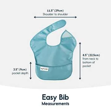 Tiny Twinkle Mess-Proof Baby Bib - Waterproof Bib for Baby Boy or Girl - Machine Washable - Adjustable Closure - PVC, BPA & Phthalate Free - Great for Travel - Baby Food Bibs (5 Pack, Boy Spring)