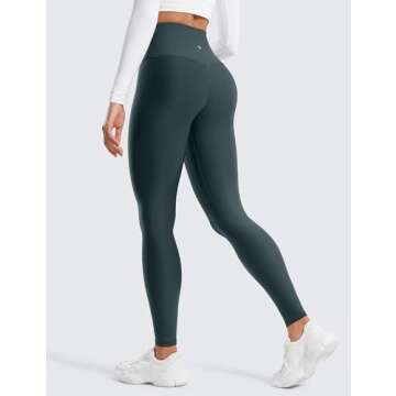 CRZ YOGA Thermal Fleece Lined Leggings Women 28'' - Winter Warm Workout Hiking Pants High Waisted Yo...