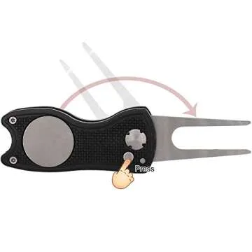 Foldable Magnetic Golf Divot Repair Tool Made of Metal