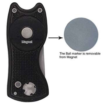 Foldable Magnetic Golf Divot Repair Tool Made of Metal