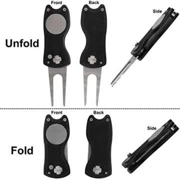 Foldable Magnetic Golf Divot Repair Tool Made of Metal