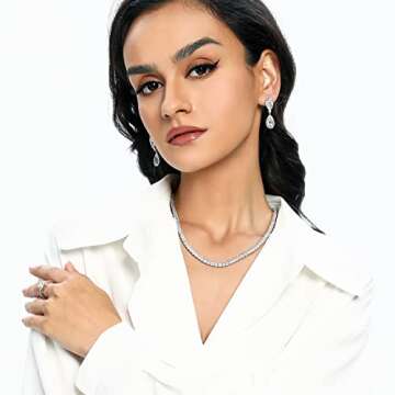 Tennis Necklace 18K White Gold Plated | 5.0mm Round Cubic Zirconia Cut Faux Diamond Tennis Chain for Women and Men (16 inch 5mm CZ tennis chain)