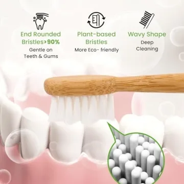 PONPACE Bamboo Sonicare Toothbrush Heads for Gentle Cleaning