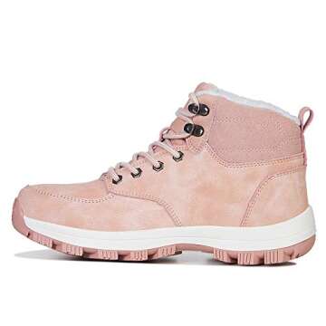 WateLves Mens Womens Snow Boots Winter Anti-Slip Ankle Booties Outdoor Slippers Slip On with Warm Fu...