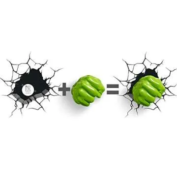 3D Light FX Marvel Avengers Hulk Fist 3D Deco Light, Plastic