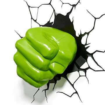 3D Light FX Marvel Avengers Hulk Fist 3D Deco Light, Plastic