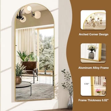 HARRITPURE Full Length Mirror - Elegant & Safe Design