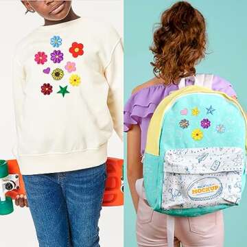 71 PCS Iron on Patches Versatile Embroidered Iron-On Patch Set for Clothes, Bags, and DIY Crafts Include Sunflowers, Hearts, Flowers, and More Pattern