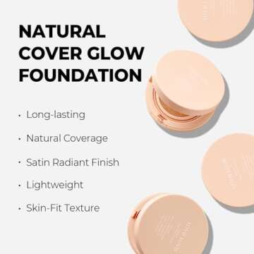 LOVB LOVB Natural Cover Glow Cushion Foundation | Satin Radiant Finish for All Skin Types 0.42 oz. (...