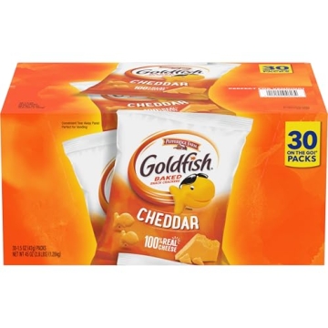 Pepperidge Farm Goldfish Cheddar Crackers Snack Packs, 30 Count