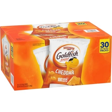 Pepperidge Farm Goldfish Cheddar Crackers Snack Packs, 30 Count