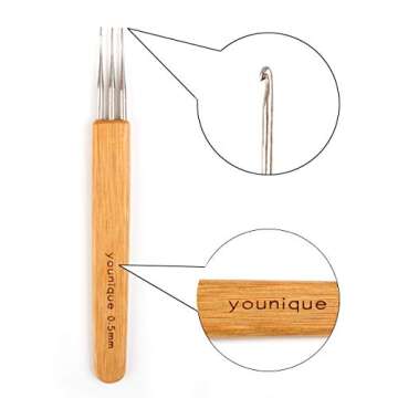 Dreadlocks Crochet Hooks for Hair 0.5mm (1 hook, 2 hooks, 3 hooks) Crochet Needles for Hair Dreadlock Hair Weaving Dreadlock Hooks Tool Set