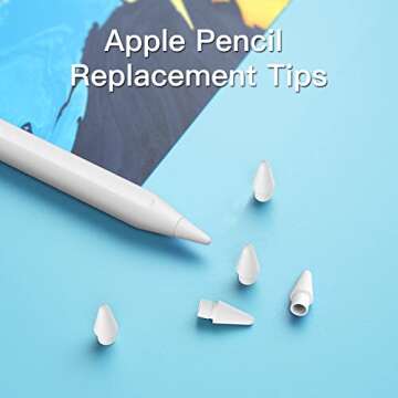 Mixblu Pen Tips Replacement for Apple Pencil 1st/2nd Generation, 4 Pack iPad Pencil Nibs Accessories, White