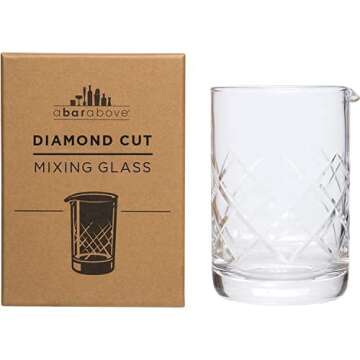 Diamond Cut Mixing Glass 10pc Bars Set, Gold Bundle